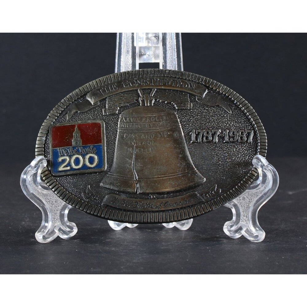 Belt Buckle United States Constitution Bicentennial Metal Buckle Vintage 1987